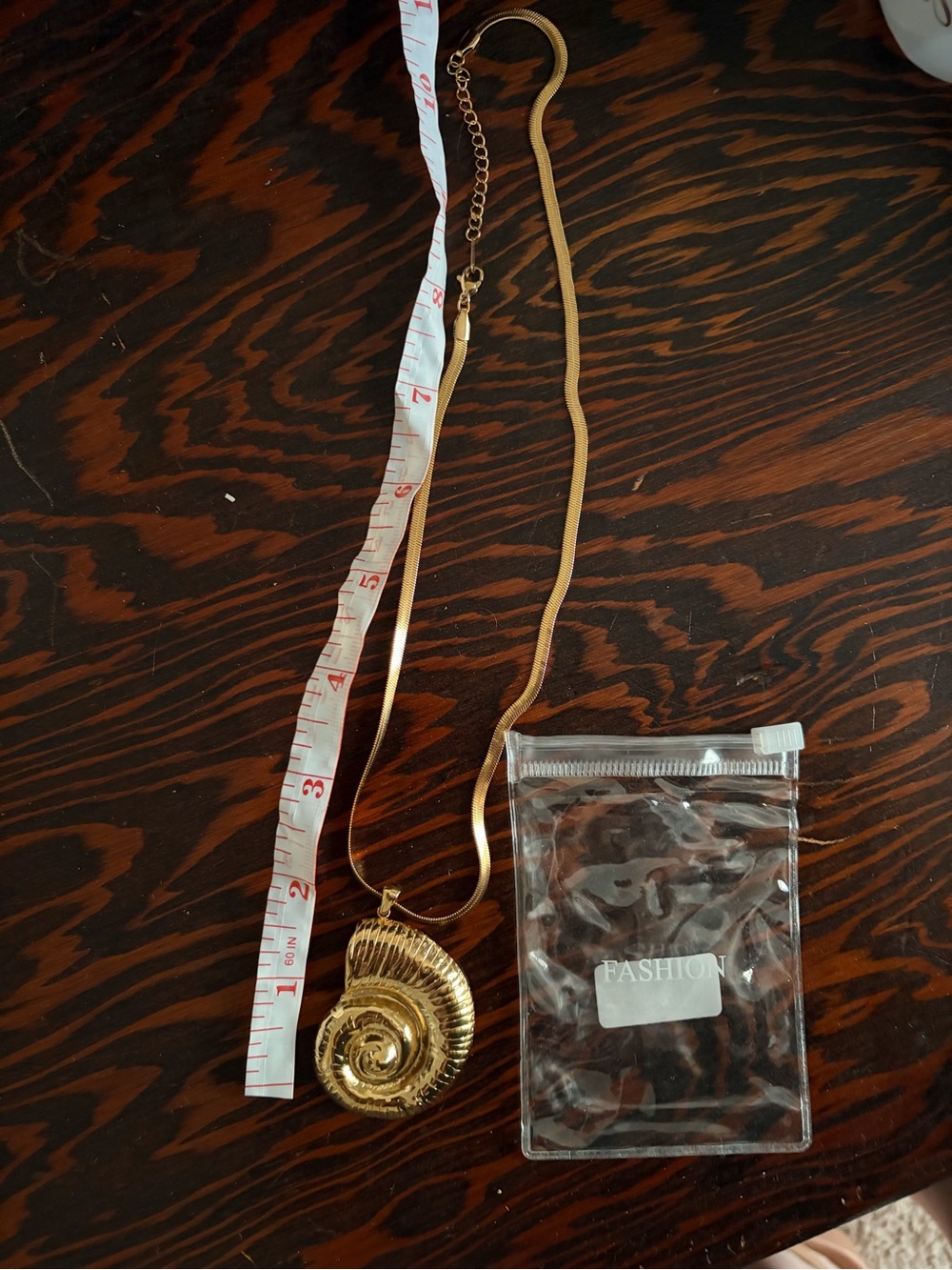 Gold Spiral Shell Pendant Necklace